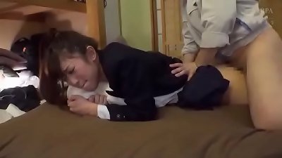 Cute Japanese girl was used and fucked by her step brother