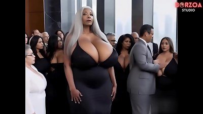 Elderly woman engages in sexual encounter with inexperienced young male in elevator and performs oral sex on his large penis in a 3D/hentai scenario