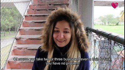 Kathy has sex with a man near a train station