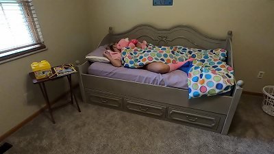 Father comes in to see his daughter before the family has dinner and then he has sex with her and cum inside her vagina