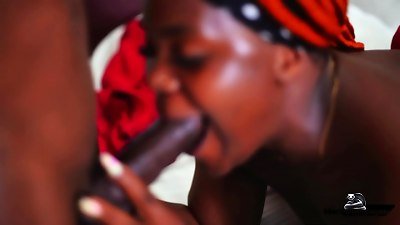 A hotel guest ordered food and was surprised by a big black cock