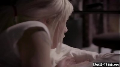 Cautious 18-year-old gives oral sex and has sex with foster parents