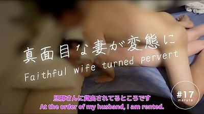 I'll show you this video of a Japanese wife with her cuckold and has sex - The transformation of a woman into a pervert