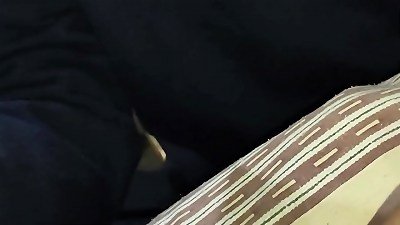 Indian girl in purple panties indulges in solo play and pussy licking