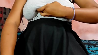 Young woman engages in roleplay with her boyfriend, seducing a neighbor