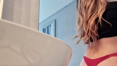 Attractive girl exposing her breasts