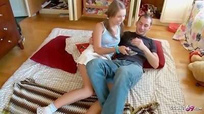 Step sister tempted by big dick brother and loses her virginity