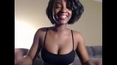 The girl with a big ass was camming and got excited