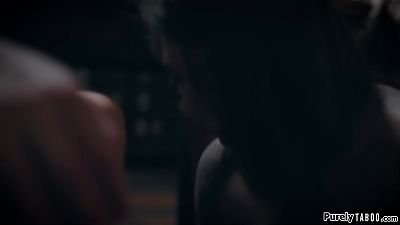 A well-endowed stepmother gives oral pleasure to her stepson and his friend