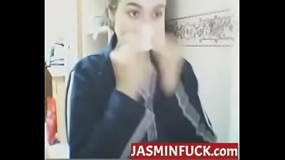 Turkish teacher Rukiye Corak shows off on webcam