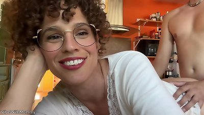 Stepmother of a vlogger has sex with a college student.